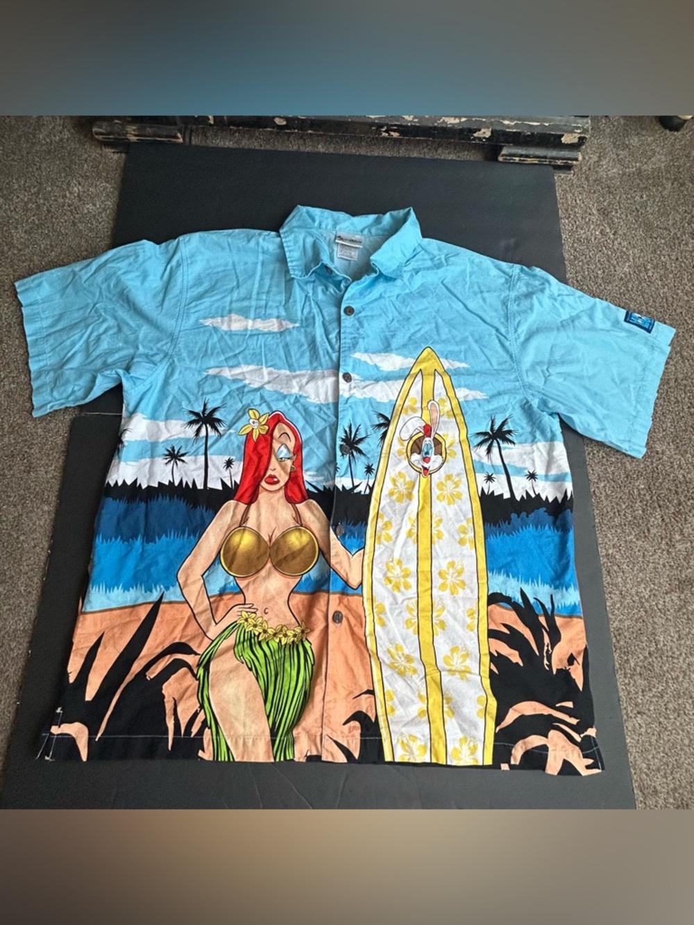 ✨Disneyland Resort Shirt Mens XL Blue Jessica Roger Rabbit Camp Disney✨